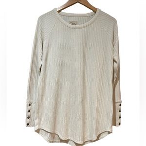 Chaser long sleeve waffle knit thermal shirt scoop neck size medium